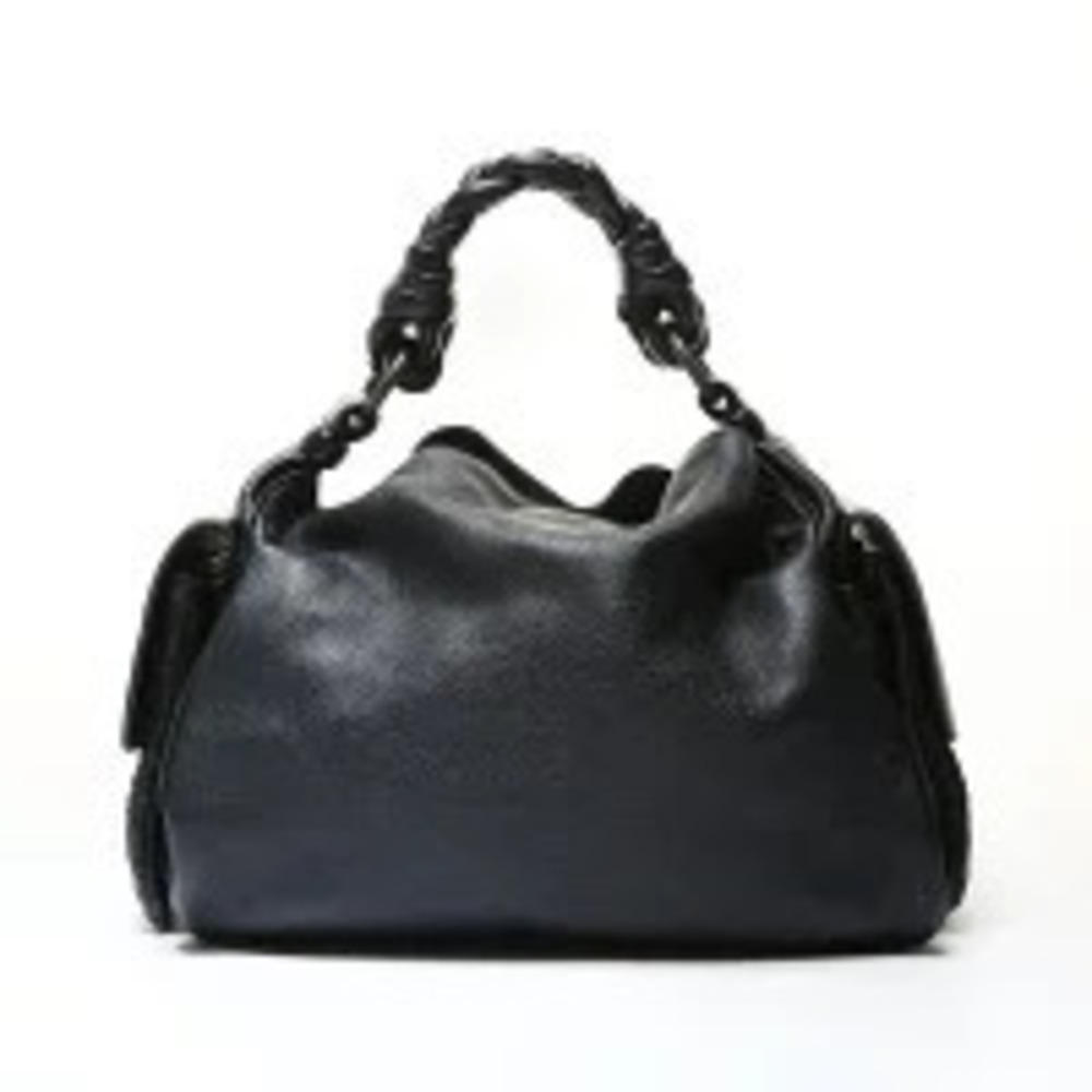 Bottega Veneta Intrecciato Shoulder Bag Black